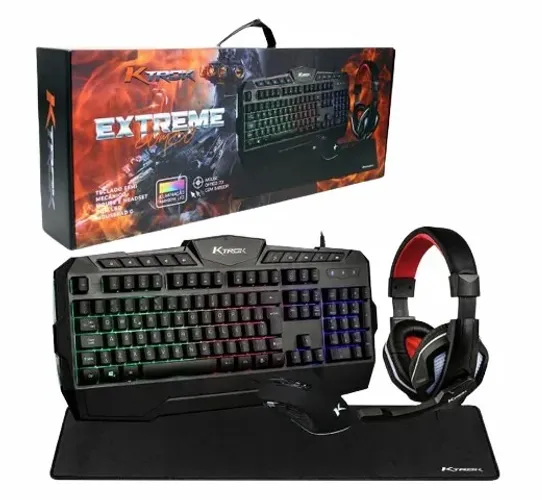 Kit Gamer Teclado Semi Mecânico Mouse 6400dpi Headset