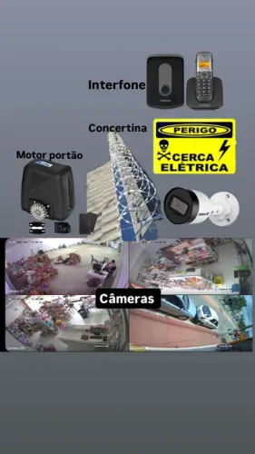 Câmeras Cerca Elétrica alarme concertina