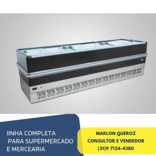 Ilha de Congelados Polar light 220V Nova Vidro Reto