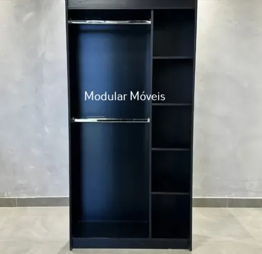CABIDEIRO DUPLO COLMEIA NICHO MDF PRETO NOVO