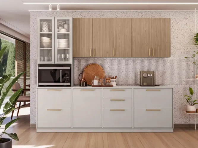 Cozinha Completa  5 peças Design Moderno - Fendi/Cedro l64