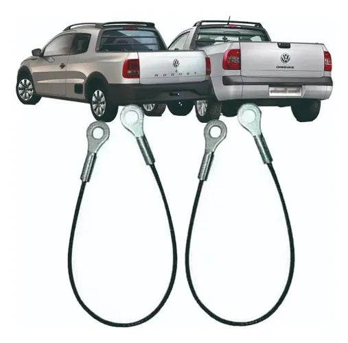 Par De Cabo Aço Tampa Caçamba Saveiro G5 G6 G7