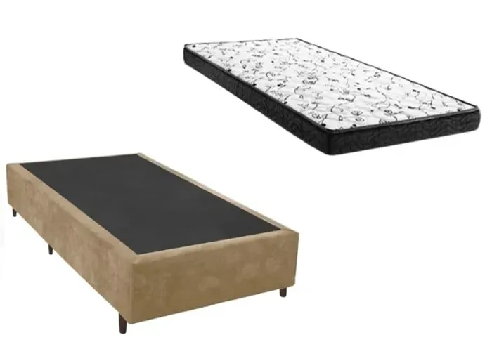 Cama Box Solteiro + Colchão Espuma D33 14x88x188