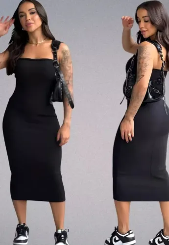Vestido canelado tamanho 36 ao 44