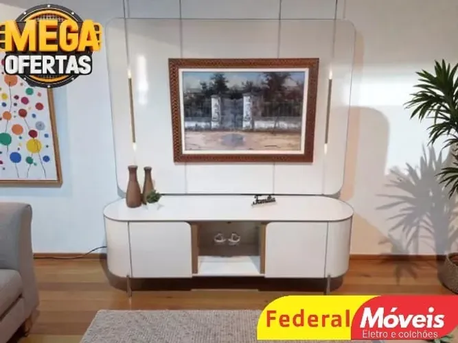 Rack com painel com Led OFF WHITE MAIS VENDIDO