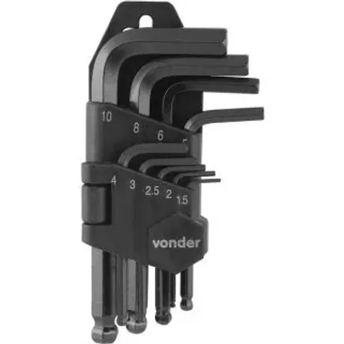 JOGO DE CHAVE ALLEN VONDER 1,5A10MM 9PCS ABAULADA