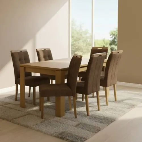 *Mesa Athenas 1,80 cm 6 Cadeiras Pronta Entrega.