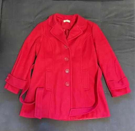 Casaco de lã vermelho tamanho G