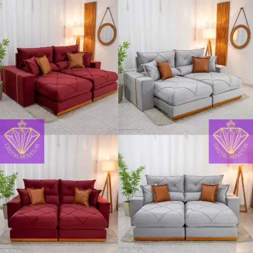 Sofá Retrátil Reclinável Veludo - Molas Ensacadas Pocket