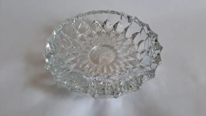 ** MT Antigo Cinzeiro de Cristal Tcheco Vintage