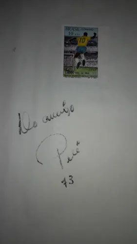 Autografo de  PELÉ  +  selo  1000  gols  AUTENTICADO
