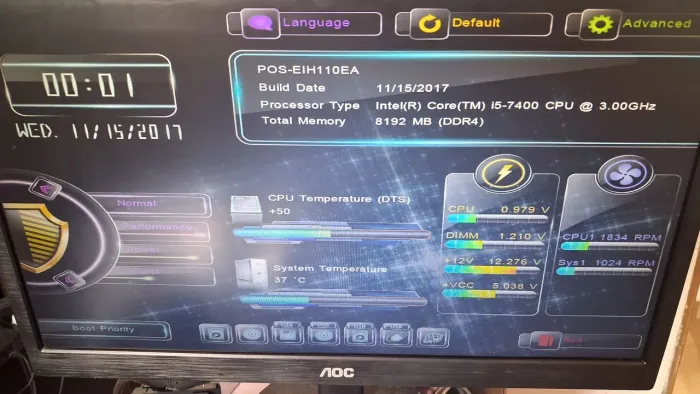 Cpu Positivo Core i5 7400 8GB DDR 4