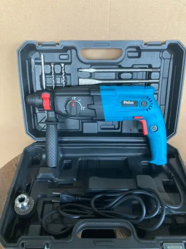 Furadeira Martelete 900w 220v Com Maleta E Acessórios Philco Azul