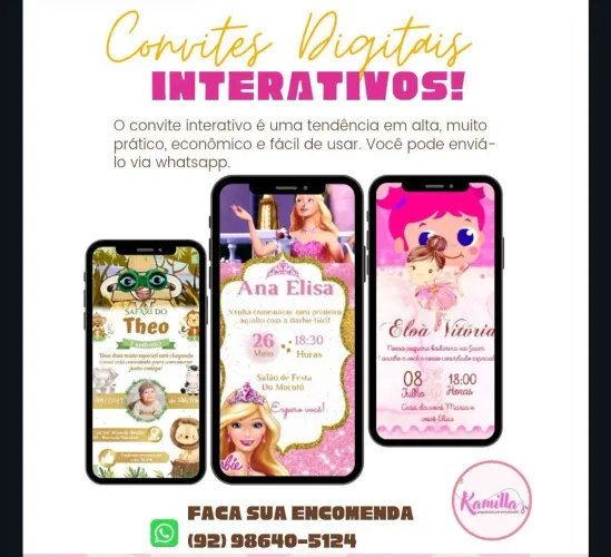 Convite Digital interativo para aniversário e casamento 