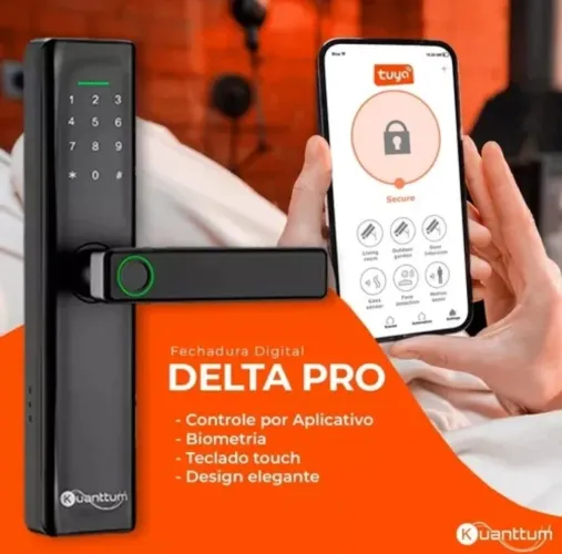 Fechadura digital DELTRA PRO WI-FI biometria tag e senhas.