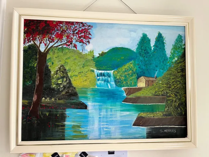 Quadro Paisagem com Moldura - Obra de Arte