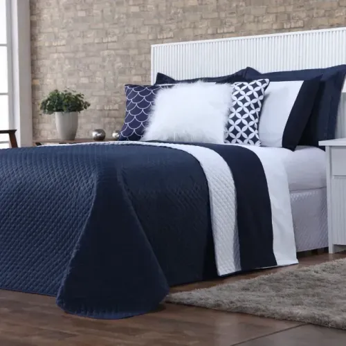 Cobre Leito para Cama Azul Marinho