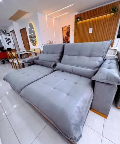 Sofá Cinza Moderno e Confortável (Retrátil e Reclinavel) entrega imediata