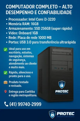 Computador Intel core i3 memória 16 GB