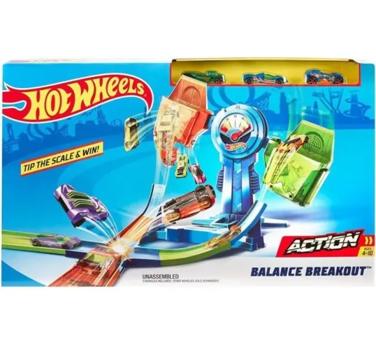 Hot Wheels Action - Balance Breakout perfeito estado + carrinhos inclusos