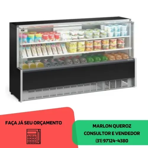Balcão Refrigerado Vidro Reto 1,75M 2 Placas Frias Gelopar 127v/220v