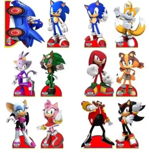 Kit 10 - Display De Mesa | Personagens Sonic - Decoração/Festas