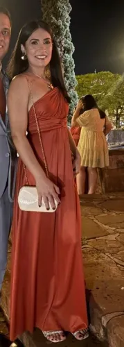 Vestido terracota longo