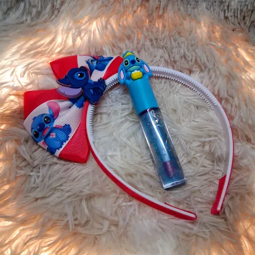 Tiara da Hello Kitty ou stitch .acompanhar gloss  st