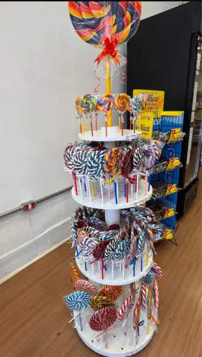 Expositor de pirulito árvore MDF 3 andares