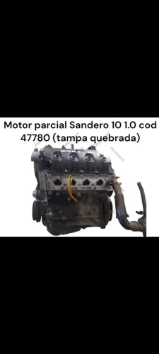 Motor parcial Sandero 1.0 cod 47780 (tampa quebrada)