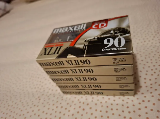 Kit 5 fitas Cassete Cromo C-90  (Lacradas) Maxell XL II=TDK, Fuji, Sony, LG, BASF.