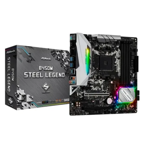 Placa Mãe ASrock B450 Steel Legend