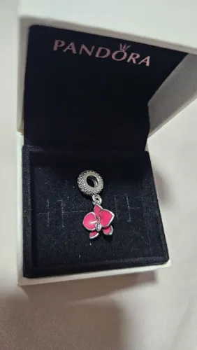 Charm original pandora orquídea flor rosa