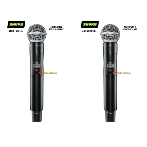 2 Microfones Sem Fio Original Axient Digital AD2 SM58 COM TALKBACK ( G55 470-636MHz )