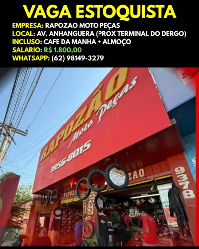 Vaga De Emprego - Estoquista Moto Peças