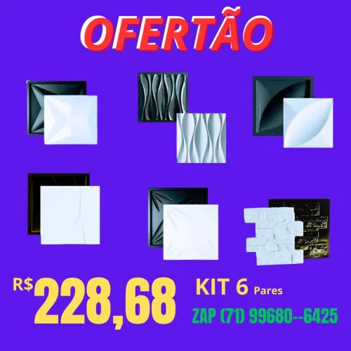 Fôrma ABS para gesso 3d kit com 6 pares<br>