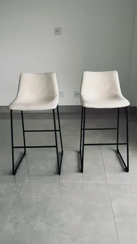 kit banquetas linho off white