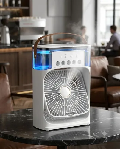 Ventilador Portátil com Umidificador de Ar 600ml<br>