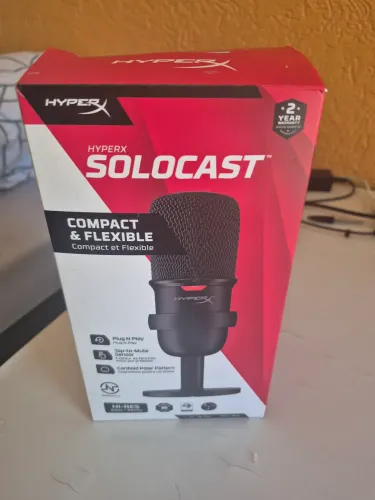 Microfone USB Gamer HyperX SoloCast (NOVO)