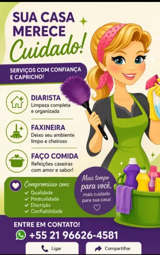Faxineira diarista, faço comida *