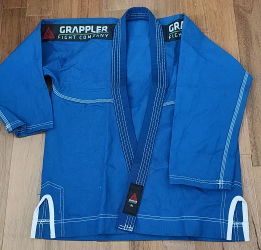 Kimono e Faixa Grappler Azul M2 Infantil 