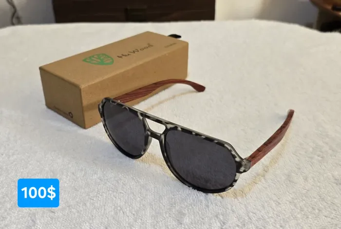 Óculos da Hu Wood bambu polarizado original