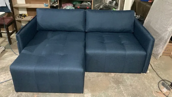 Sofá retrátil sem caixa 2m linho azul novo 