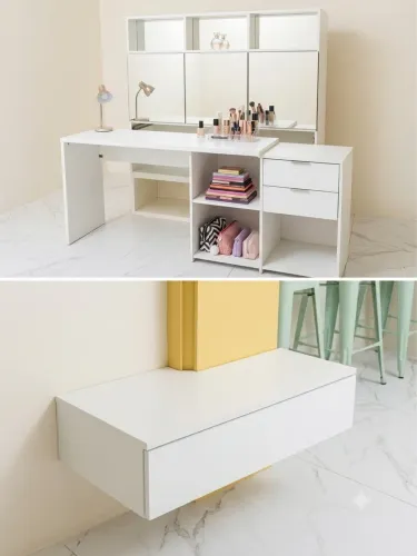 Mesa de escritório + penteadeira - usado em bom estado