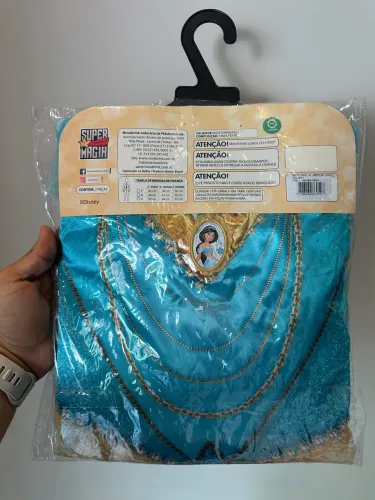 Fantasia Princesa Jasmine Luxo Disney - Tamanho G