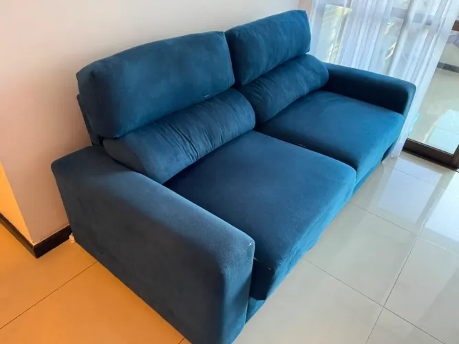 Sofá Retrátil Reclinável 3 Lugares 2,10m Espuma D33 Muito Confortável preço RS1.250,00