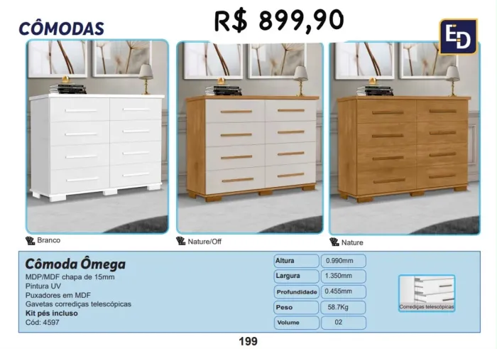 Cômoda Omega. Nova 