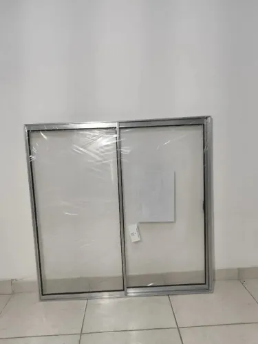 JANELA DE ALUMÍNIO VITRO 2 FOLHAS - SEM GRADE - 1,00 x 1,00 - BRILHANTE
