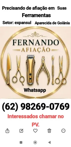 Afiação faça, alicate cutícula, tesouras, lâminas.