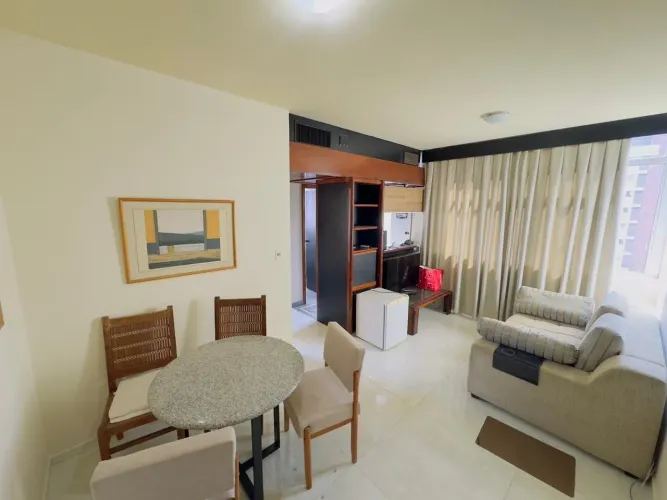 Studio mobiliado e moderno no Funcionários com lazer, serviços inclusos e portaria 24h